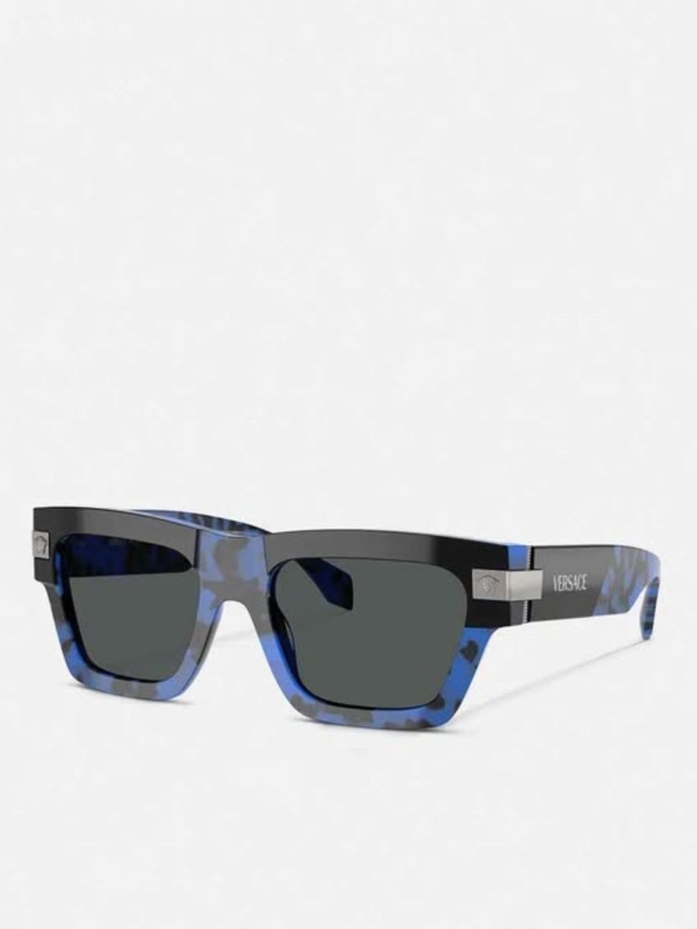 Versace Navy Blue Tortoiseshell Temple Sunglasses
